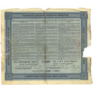 Radom, Tow. Kredytowe Miasta, list zastawny na 500 rubli, (1899) r.