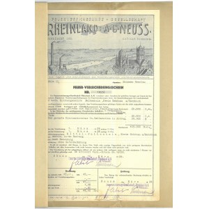 Zestaw polis Feuerversicherung-Gesellschaft Rheinland-Neuss z 1928 r.