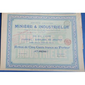 Zestaw do tapetowania: 10 akcji Miniere et Industrielle 1905