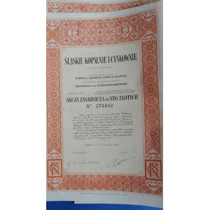Zestaw do tapetowania: 10 akcji Śląskie Kopalnie i Cynkownie z 1937 r. Lipiny