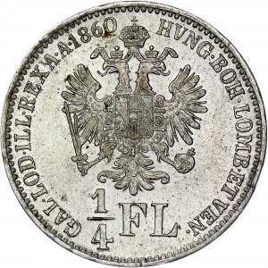 House of Habsburg - Franz Joseph I. (1848-1916) ¼ Gulden 1860 B