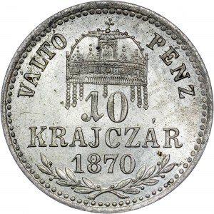 House of Habsburg - Franz Joseph I. (1848-1916) 10 Kreuzer 1870 KB