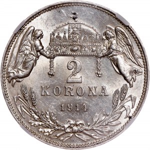 Franz Joseph I. (1848-1916) 2 Korona 1914 KB
