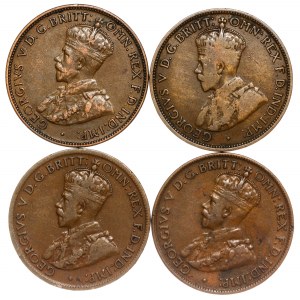 Australia - George V (1910-1936) One Half Penny Lot - 4 pcs