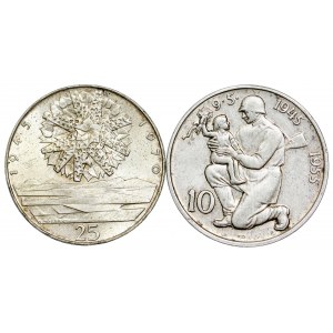 Czechoslovakia - 10, 25 Korun - 2 pcs