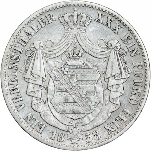 German States - Saxony. John I Vereinstaler 1858 F