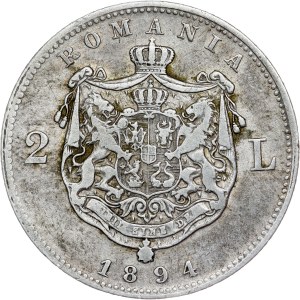 Romania - Carol I - 2 Lei 1894