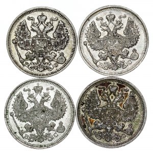 Russia - Nicholas II. , 20 Kopecks LOT - 4 pcs