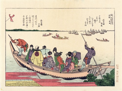 Katsushika Hokusai (1760-1849), wyd. Takamizawa, Pierwszy prom w dzień Nowego Roku, Tokio, lata 70. XX w.