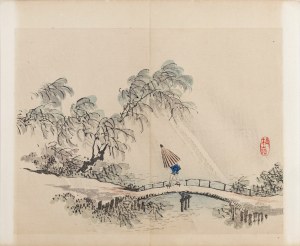 Kōno Bairei (1844-1895), wyd. Yamada Shinzaburo, Deszczowy dzień, Kioto, 1913 r.