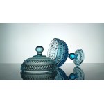 BOMBONIERA ROMBS AND BUTTONS blue toned color CURVATES