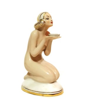 KNEELING WOMAN WITH BOWL GISCHE MOLOWANIE ART DECO