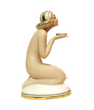 KNEELING WOMAN WITH BOWL GISCHE MOLOWANIE ART DECO