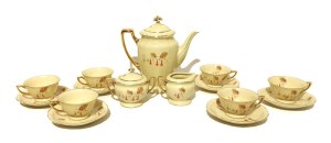 COFFEE SET OF FRANCISZKA HUTA in Bykowina (1935-1939)