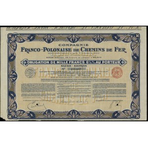 Republic of Poland (1918-1939), bearer bond for 6 1/2 % of the value of 1,000 francs, 10.08.1931, Paris