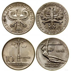 Polsko, sada 2 x 10 zlotých, 1965, Varšava