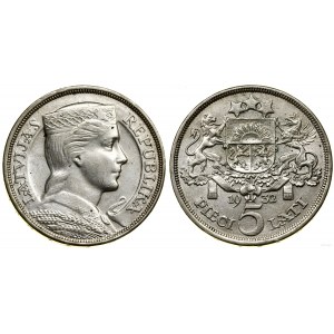 Lettonie, 5 lats, 1932, Londres