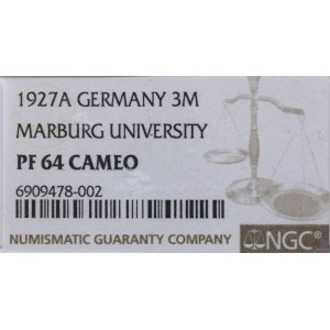 Germany, 3 marks, 1927 A, Berlin