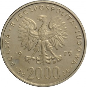 Polska, PRL, 2000 złotych 1979, Mieszko I, półpostać, próba niklowa, UNC