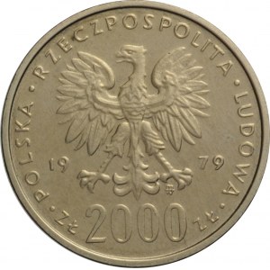 Polska, PRL, 2000 złotych 1979, Mieszko I, próba niklowa, UNC