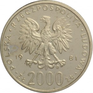 Polska, PRL, 2000 złotych 1981, Bolesław Śmiały, próba niklowa, UNC