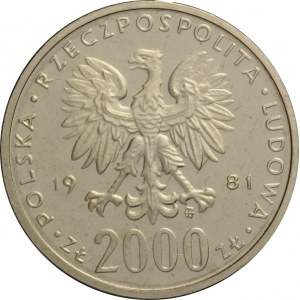 Polska, PRL, 2000 złotych 1981, Władysław I Herman, próba niklowa, UNC