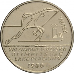 Polska, PRL, 2000 złotych 1980, Lake Placid NY, biegacz, próba niklowa, UNC