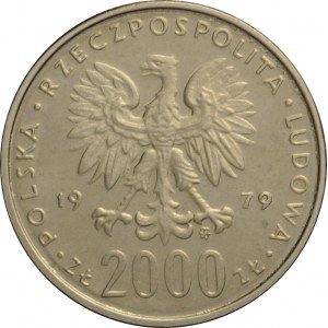 Polska, PRL, 2000 złotych 1979, Maria Skłodowska-Curie, próba niklowa, UNC