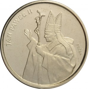 Polska, PRL, 2000 złotych 1987, Jan Paweł II - pastorał, próba niklowa, UNC, WYŚMIENITE!