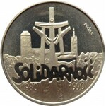 Polska, III RP, 200 000 złotych 1990, 10 lat Solidarności, próba niklowa, UNC, WYŚMIENITE!