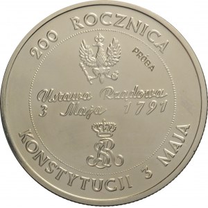 Polska, III RP, 10000 złotych 1991, 200 lat Konstytucji 3 maja 1791, próba niklowa, UNC, WYŚMIENITE!