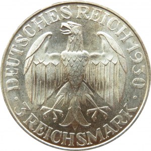 Niemcy, Republika Weimarska, 3 marki 1929 J, Hamburg, Graf Zeppelin, UNC