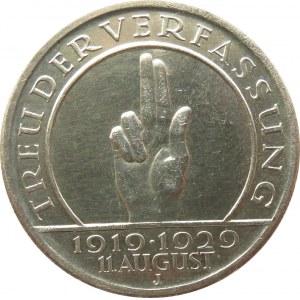 Niemcy, Republika Weimarska, 5 marek 1929 J, Hamburg, Przysięga Hindenburga