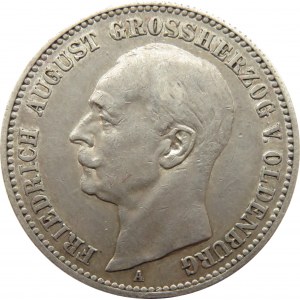 Niemcy, Oldenburg, Fryderyk August, 2 marki 1900 A, Berlin, bardzo rzadkie 