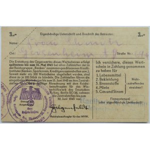 Niemcy, Pomoc zimowa dla narodu niemieckiego, 1 marka 1942/43, UNC