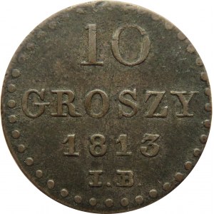Księstwo Warszawskie, 10 groszy 1813 I.B., ciemna patyna