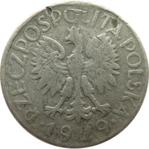 Polska, II RP, 1 złoty 1929, falsyfikat z epoki, cynk