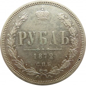 Rosja, Aleksander II, 1 rubel 1872 HI, Petersburg, rzadki rocznik