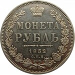 Rosja, Mikołaj I, 1 rubel 1852 PA, Petersburg, bardzo ładny