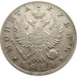 Rosja, Aleksander I, 1 rubel 1824 PD, Petersburg, bardzo ładny 