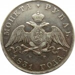 Rosja, Mikołaj I, 1 rubel 1831 HG, Petersburg, otwarta dwójka, ładny
