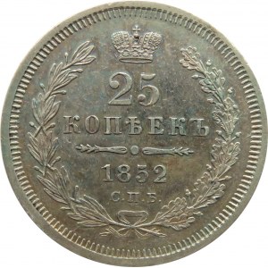 Rosja, Mikołaj I, 25 kopiejek 1852 PA, Petersburg