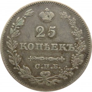 Rosja, Mikołaj I, 25 kopiejek 1828 HG, Petersburg, rzadkie
