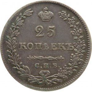 Rosja, Mikołaj I, 25 kopiejek 1830 HG, Petersburg, rzadszy rocznik