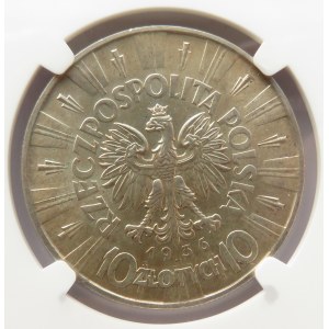 Polska, II RP, Józef Piłsudski, 10 złotych 1936, NGC MS63