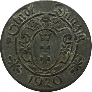 Wolne Miasto Gdańsk, 10 pfennig 1920, Gdańsk, odmiana 56 perełek