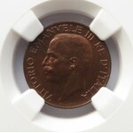 Włochy, 5 centimes 1933, NGC MS64 BN