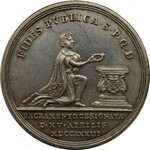 August III Sas, medal wybity z okazji składania przysięgi wierności nowemu elektorowi w 1733, Drezno