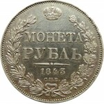 Rosja, Mikołaj I, 1 rubel 1843 A Cz, Petersburg, ładny