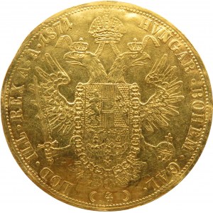 Austro-Węgry, Franciszek Józef I, 4 dukaty 1871 A, Wiedeń, rzadkie